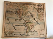 Carte Affiche scolaire Vidal Lablache n°18 Amérique Physique Mézières T3 - 1895