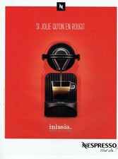 Publicité Advertising 109 2015   machine à café Nespresso inissia  on rougit