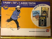 affiche publicitaire total tintin 42 X 29,5cm  année  2000 Tintin Plaque PVC