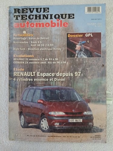 Rta renault espace - espace, depuis