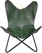 Chaise Papillon En Cuir Vert
