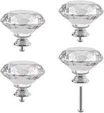 Lot 4 Boutons Placard Cristal