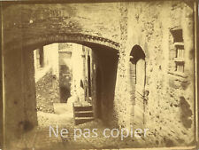 DINAN vers 1870 rue du Jerzual photo 20,4 x 27,6 cm Bretagne