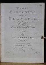 Schobert, 3 Sinfonies Pour Le