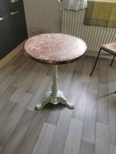 Table bistrot ronde marbre et fonte fin 19èm