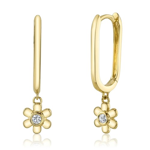 14k jaune diamant - jaune, fleur
