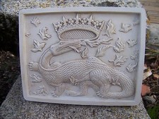 RE0199  BLASON MURAL  SALAMANDRE MEDIEVAL ARMOIRIE  PIERRE RECONSTITUEE PROMO