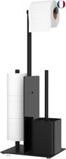 Porte Papier Toilette avec Brosse WC - Porte Rouleau Papier Toilette Debout en