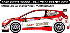 DECALS 1/43 FORD FIESTA S2000 #35 - OLEKSOWICZ RALLYE DE FRANCE 2012 -MFZ D43184