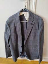 Veste Celio Club slim fit taille L coton et lin, couleurs bleu et gris