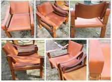 Fauteuil Lounge en cuir épais, modèle SAHARA S10-X, Pierre Chapo