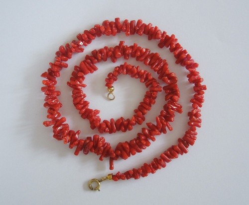Collier vintage chaîne corail - collier,