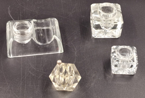 Anciens encriers verre ou - 4,