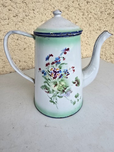 Cafetière émaillée ancienne - cafetière,