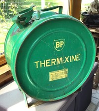 ANCIEN BIDON HUILE BP EN TÔLE ROND THERMIXINE OLD OIL CAN BP THERMIXINE ÖLKANNE