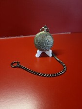 Magnifique montre gousset LAVAL quartz métal argenté Fonctionne PECHE POISSON