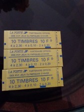 3 CARNETS 10 Timbres 10 F jeux olympiques d'Albertville 1990 neuf fermé