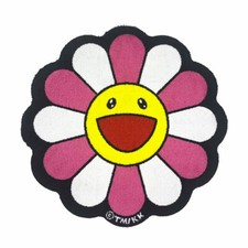 Tapis de sol Takashi Murakami Flower / rose × blanc kaikai kiki