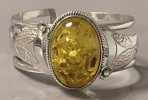 Ancien bracelet argent - , ambre