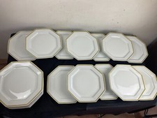 22 grande assiettes porcelaine de limoges COQUET modèle lotus filets cloisonnés