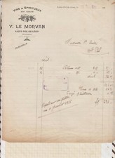 21/933 courrier facture LE MORVAN ST POL DE LEON VINS SPIRITUEUX  1940