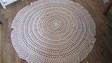 Pretty Large Vintage Antique French Circular Hand Made Tablecloth Table Centre. 