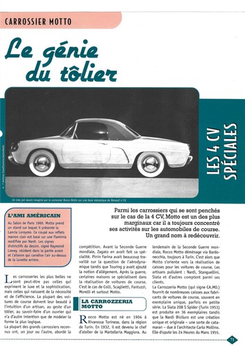 Fiche renault 4cv spéciale - 4cv, &