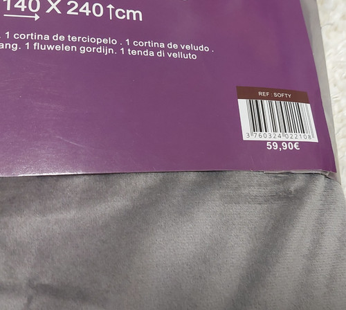 Rideau velours 140x240cm - velours,