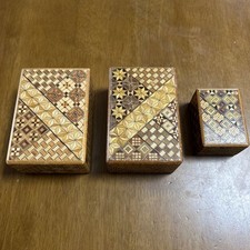 Coffret puzzle Yosegi astuce secrète japonaise Karakuri fait main #0106