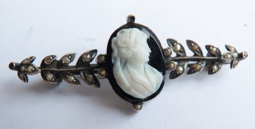 Broche argent perles - broche, +