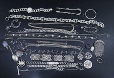 Lot bijoux argent massif à fondre ou restaurer 393 g 