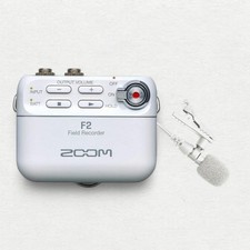 Zoom F2 Field Recorder Microphone Lavalier Enregistreur Numérique Portable Blanc