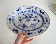 Plat ovale porcelaine de MEISSEN décor oignons bleus fin XIXème - 33 cm x 24 cm