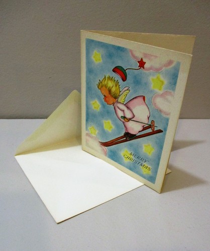 Vtg christmas card castle - vtg,
