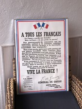 De Gaulle:  FAC-SIMILÉ de l'affiche de l'appel du 18 juin 1940