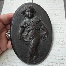 Médaillon Gutta Percha Putti XIXè Napoléon III Second Empire N°1