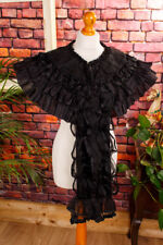 Cape Pélerine Vintage Antique Noir Soie Vers 1850 Gothique Victorien Muséal