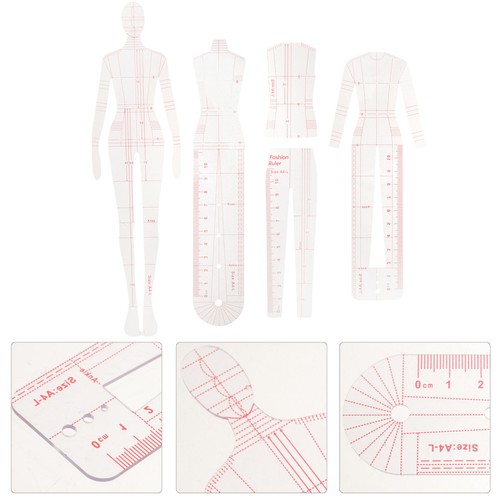 5 Pcs Fashion Template Ruler