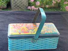 Ancienne et Belle Boîte Panier en Fer Blanc Signée Bozz Style Benjamin Rabier