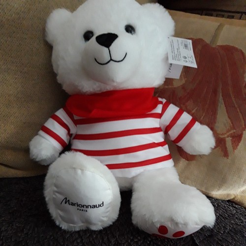 Peluche doudou ours blanc - oc/peluche,