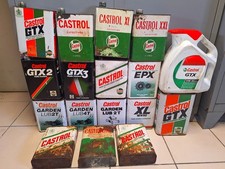 VINTAGE 17 BIDONS D'HUILES METAL CASTROL GTX SURACTIVE DECO GARAGE OIL CAN