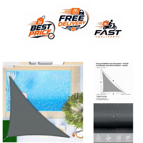 Voile ombrage triangulaire - voile, d'ombrage