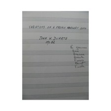 DUARTE John Variations on a French Nursery Song Manuscrit 2 Guitares