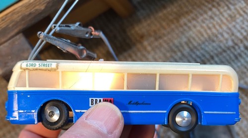 Trolley bus bleu crème 2 - bus,