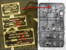 label plaque plaquette POSTE RADIO BC 1306 TRANSMITTER CROSLEY BRASS jeep willys