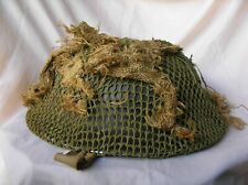 WW2 CANADA CASQUE MILITAIRE NON UTILISÉ PERSONNALISÉ DATÉ 1943 FILET CAMOUFLAGE