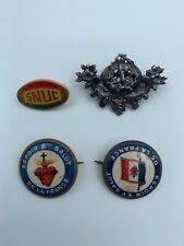 BROCHES LOT 4 FANTAISIES 11 GRAMMES ESPOIR SALUT FRANCE BRUXELLES SNUC W332