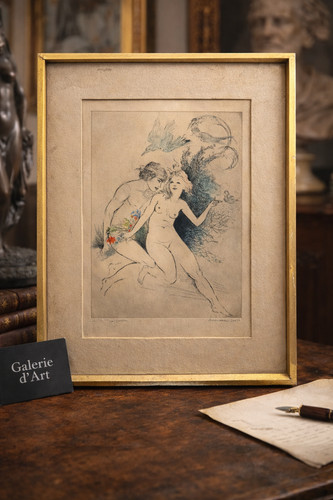 Dessin ancien signé amandine - ancien,