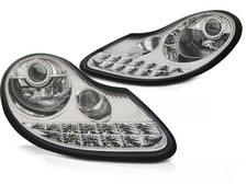Phares halogènes chromés pour Porsche 911 996/Boxster 1996-2004 clignotants LED 