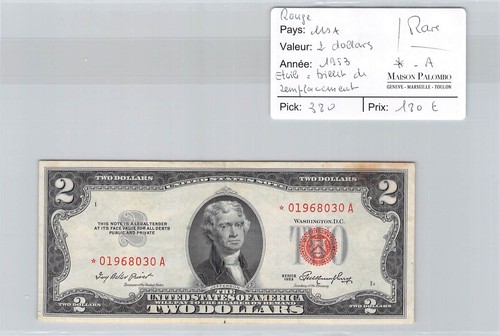 Billet usa dollars rouge - 2,